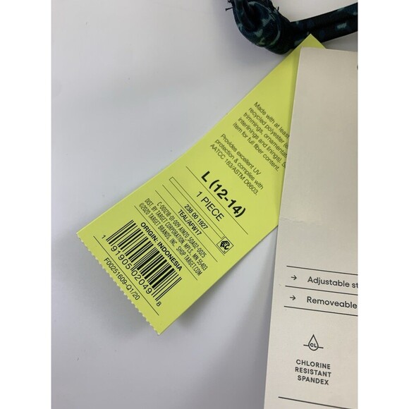 All In Motion Tie Back Teal Snakeskin Swimsuit One Piece Womens Large New Tags - Picture 13 of 15